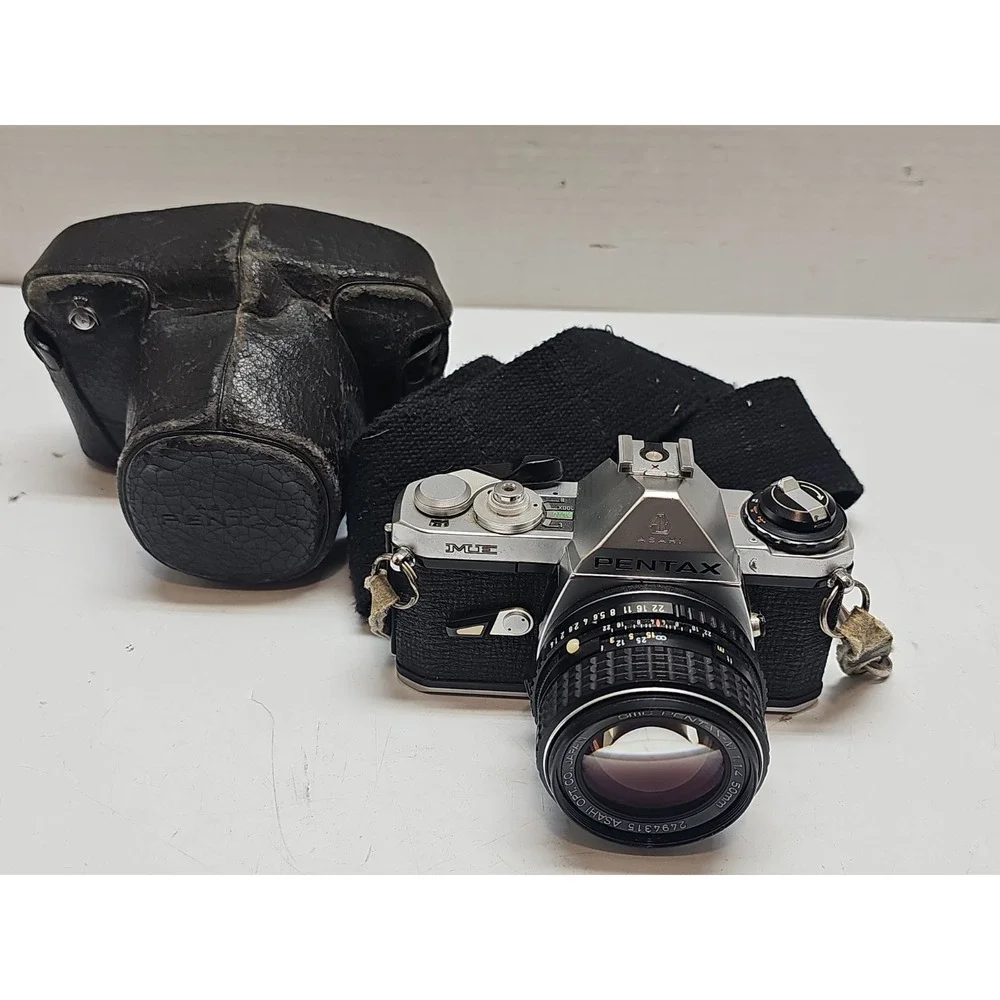 Pentax ME 35mm SLR Film Camera With 50mm F/2 SMC Lens **UNTESTED**